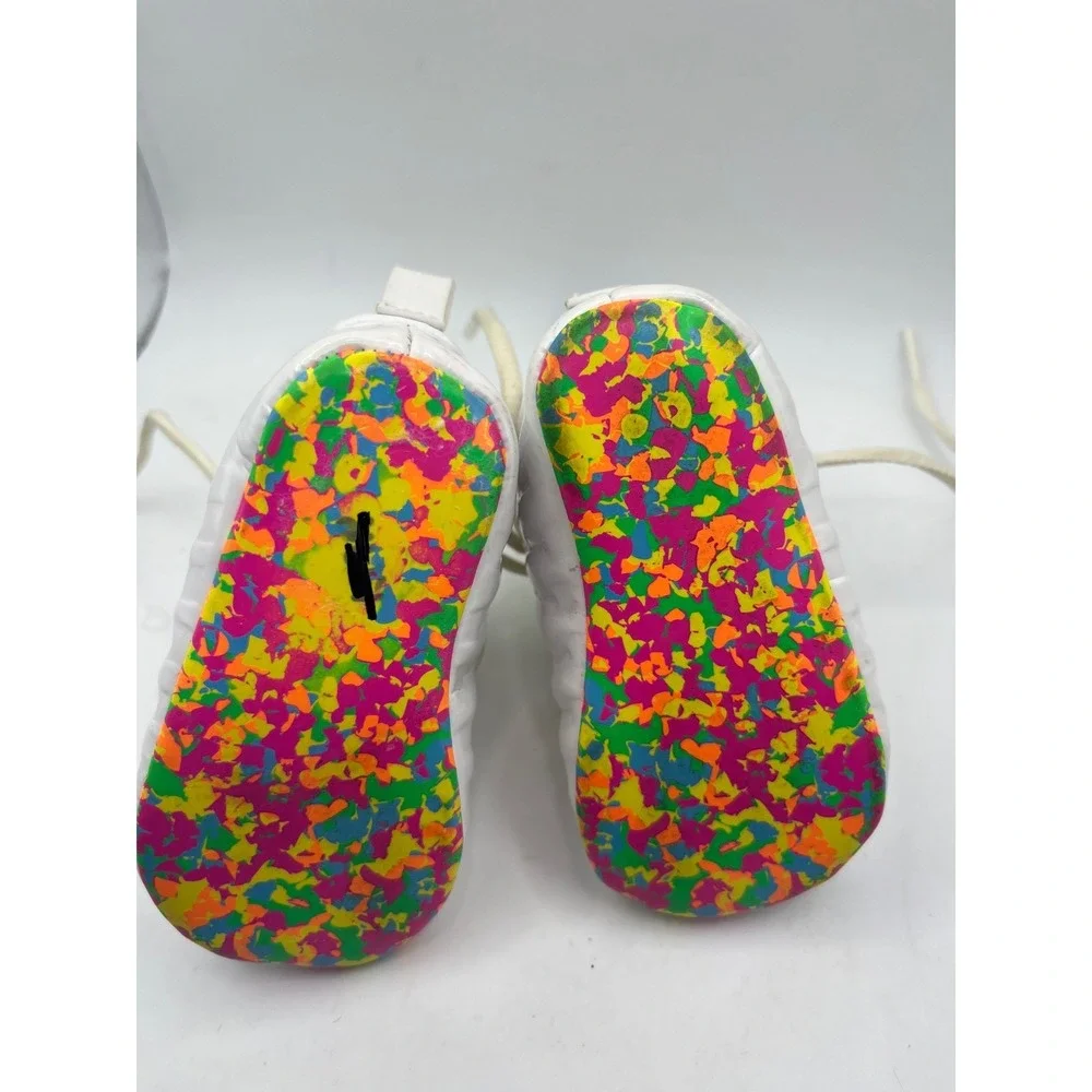 Nike Baby Toddler White Foams Sneakers Rainbow Sole Shoes Size‎ 2C